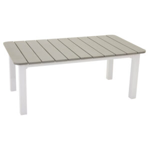 VENTURE DESIGN Parma rektangulær havebord - grå polywood hvid aluminium (110x60) - Nicehome.dk