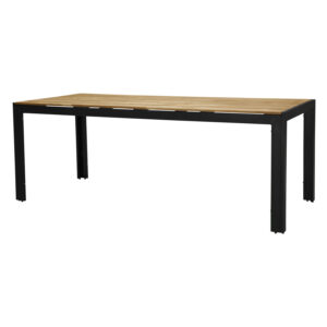 VENTURE DESIGN rektangulær Bois havebord- natur akacietræ og sort aluminium (200x100) - Nicehome.dk