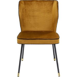 KARE DESIGN Irina spisebordsstol - brun velour og stål - Nicehome.dk