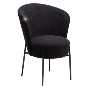 DANFORM Orbit spisebordsstol - Obsidian sort RPES boucléstof m. glimmer og sort stål - Nicehome.dk